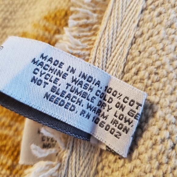 NWT Shabby Chic Set of 4 Placemats Natural Cotton Stamped Easter Eggs Raw Edges - Picture 5 of 6